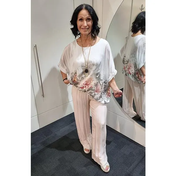 Silk Pants Pale Pink