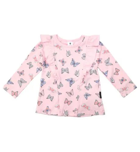 Korango Butterfly L/S Tee W Frill - Fairytale Pink