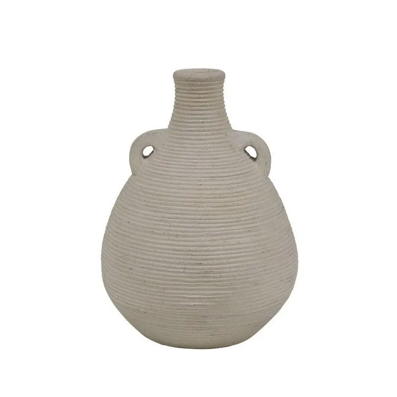 Rustic terraced vase off-white