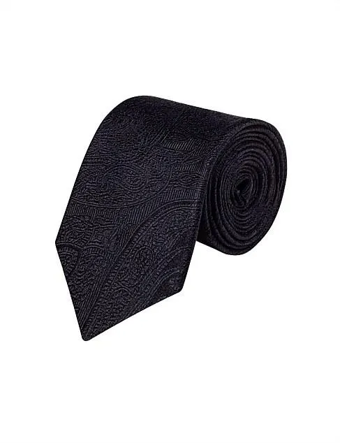 TIE - BLACK PAISLEY
