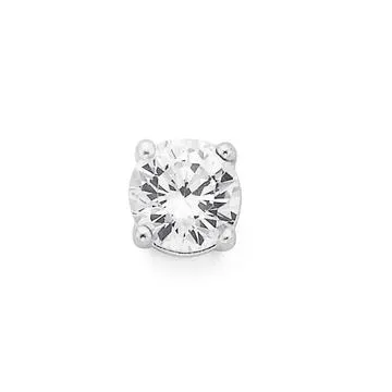 Sterling Silver Single Cubic Zirconia Stud Earring