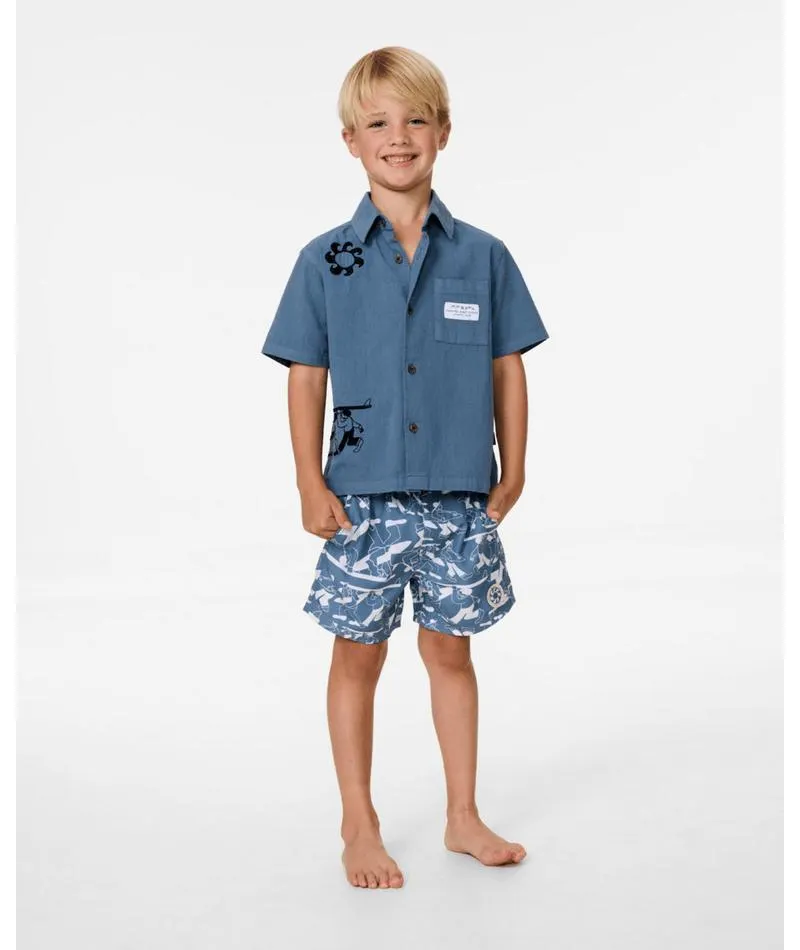 RIP CURL - AOTS SHIRT BLUEFIN