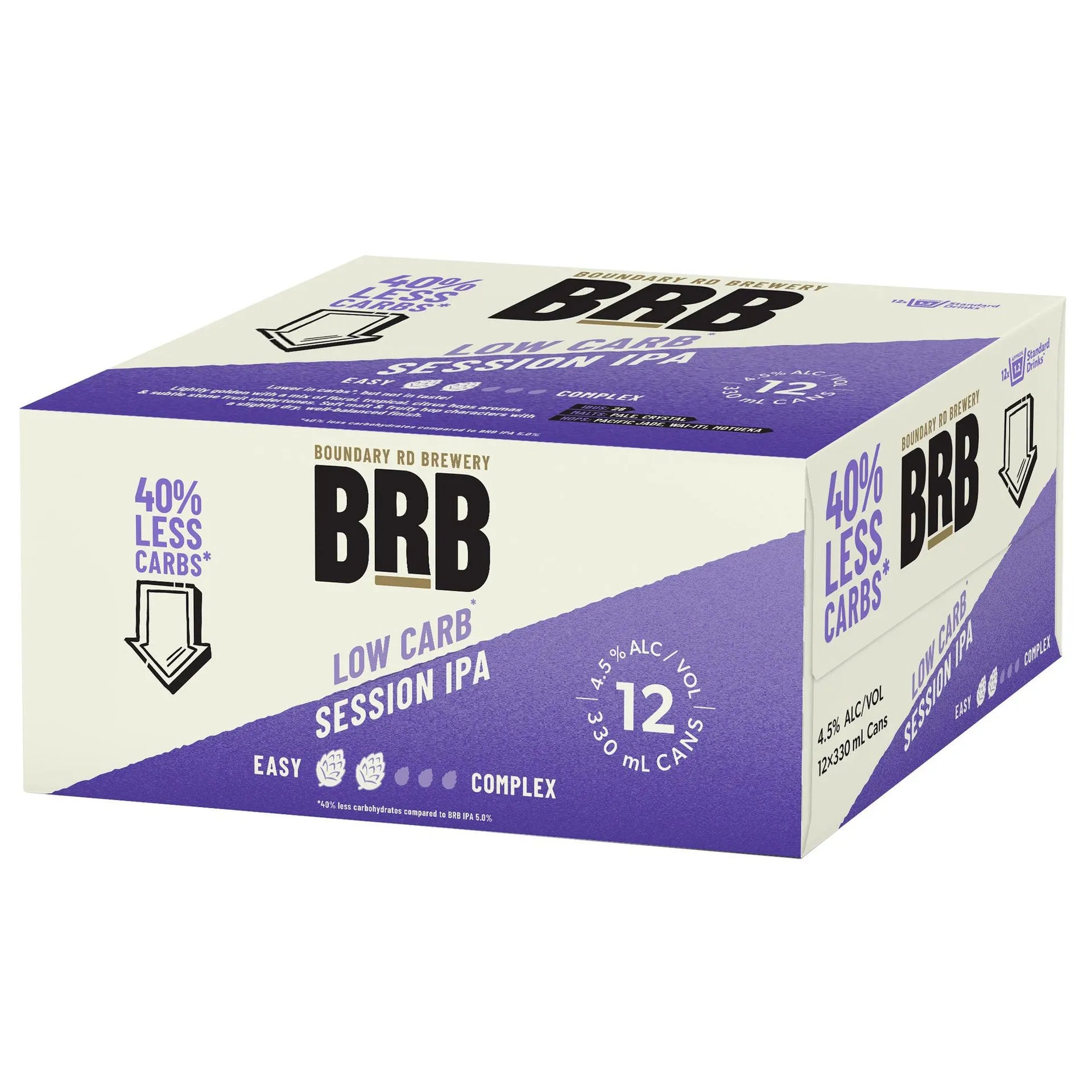 Boundary Road Brewery Low Carb IPA Cans 12x330ml