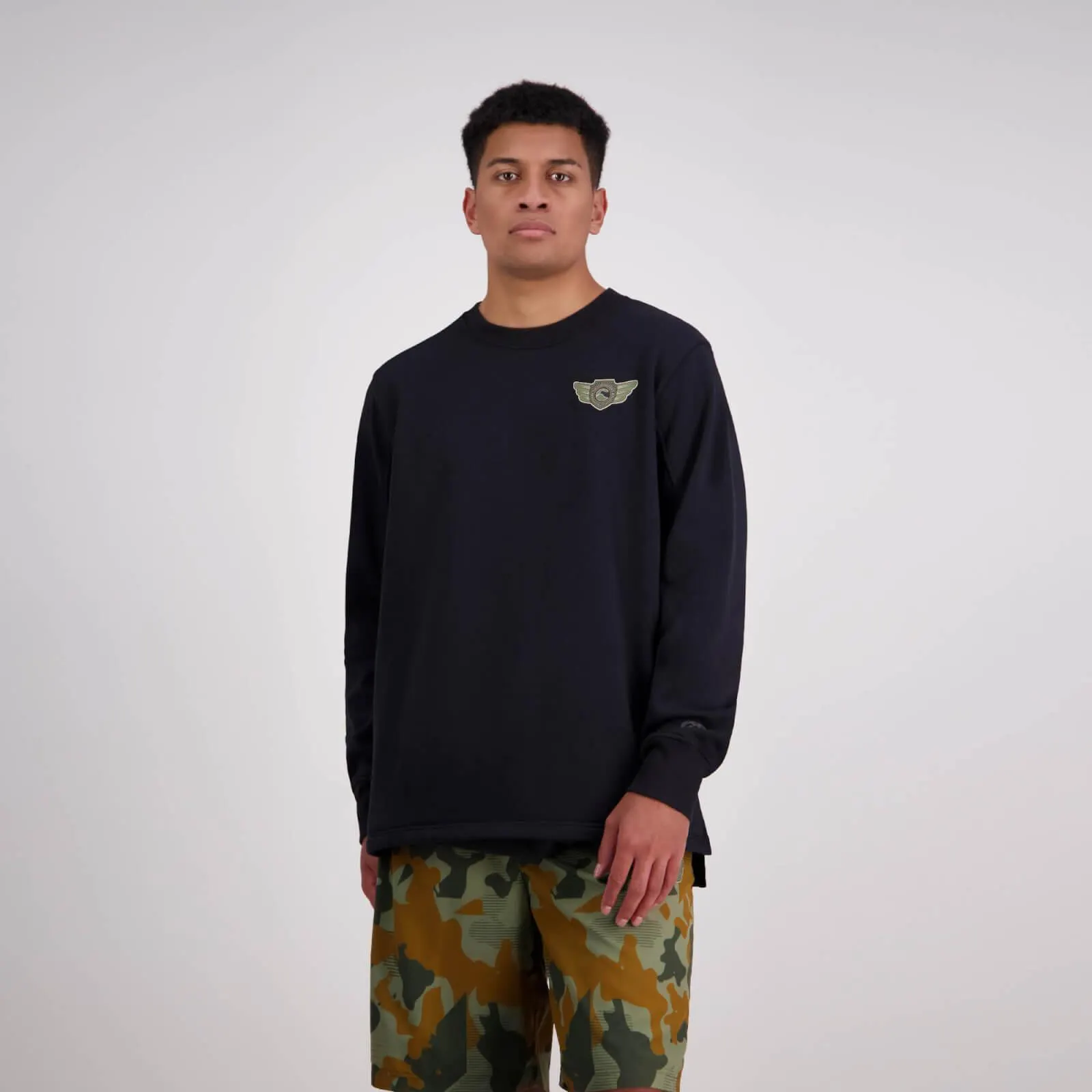 Mens Force Crew Sweat Jet Black