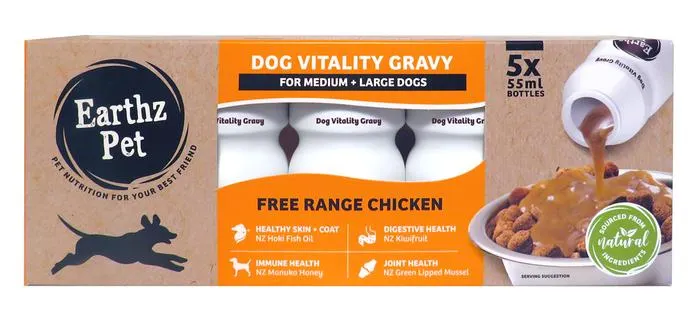 Earthz Pet Gravy Chicken Medium And Large Dogs 5x 50ml