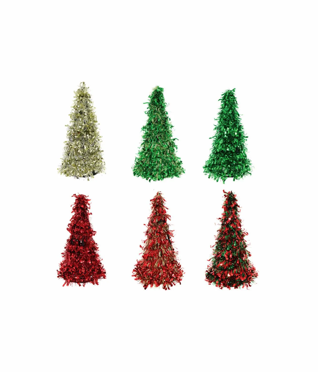 Cone Tree Tinsel Assorted 26cm