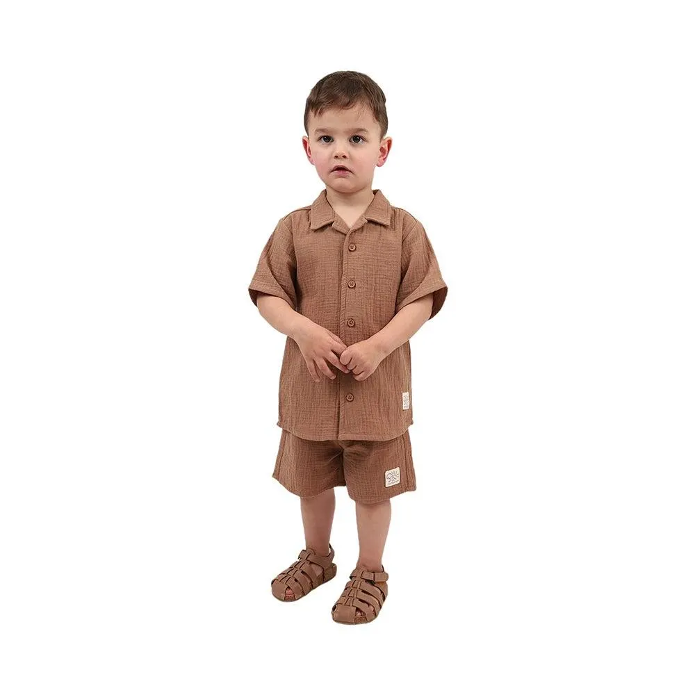  Ricochet Kids Muslin Shirt Cocoa