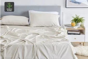 Ovela Premium Bamboo Blend Sheet Set (Flax, King)