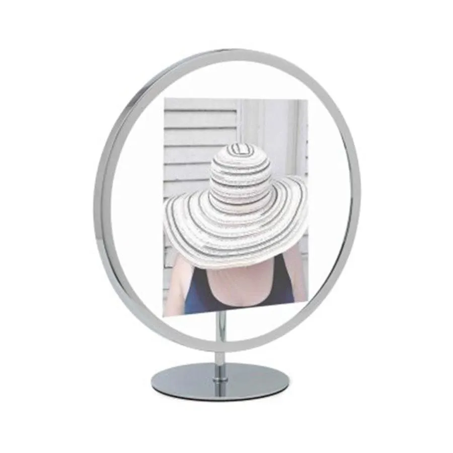 Umbra Infinity Floating Round Picture Frame - 12cm x 18cm Chrome