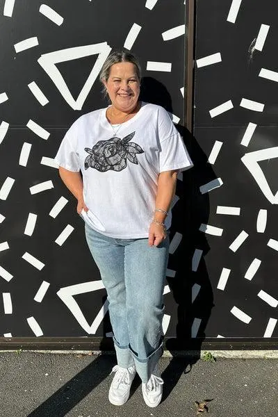 Rebel Club Rose Tee White