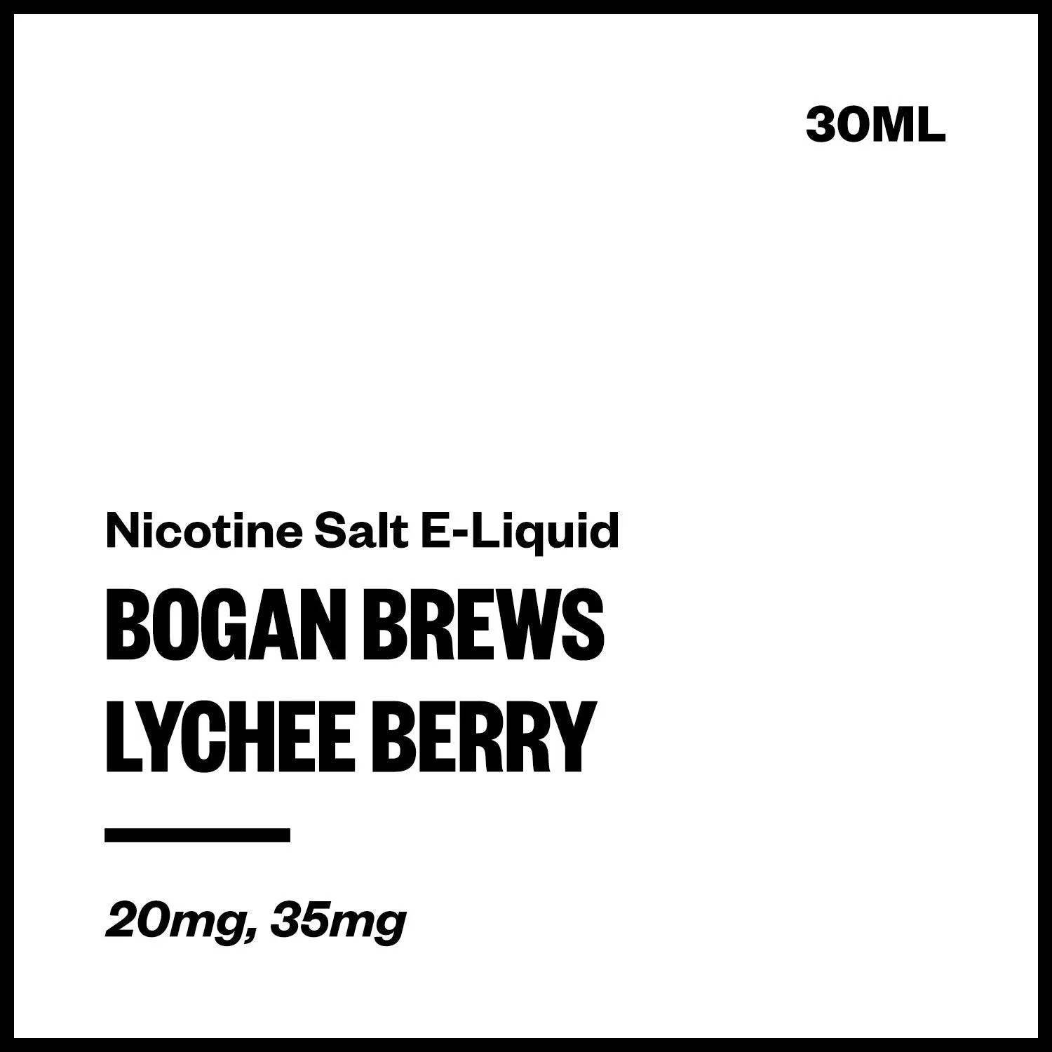 Bogan Brews - Lychee Berry (Nic Salt E-Liquids 30ml)