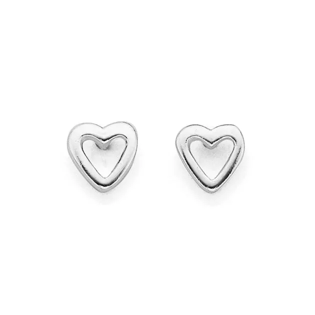 Sterling Silver Heart Studs