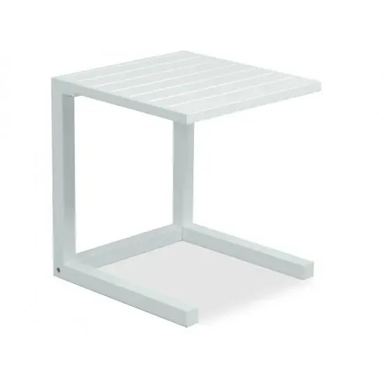 Boston Square Outdoor Side Table - White