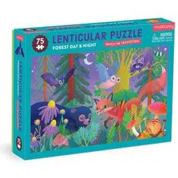 Mudpuppy Forest Day & Night 75 Piece Lenticular Puzzle
