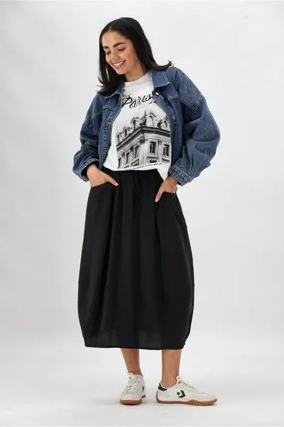 Sunday Boho Pauline Midi Skirt Black