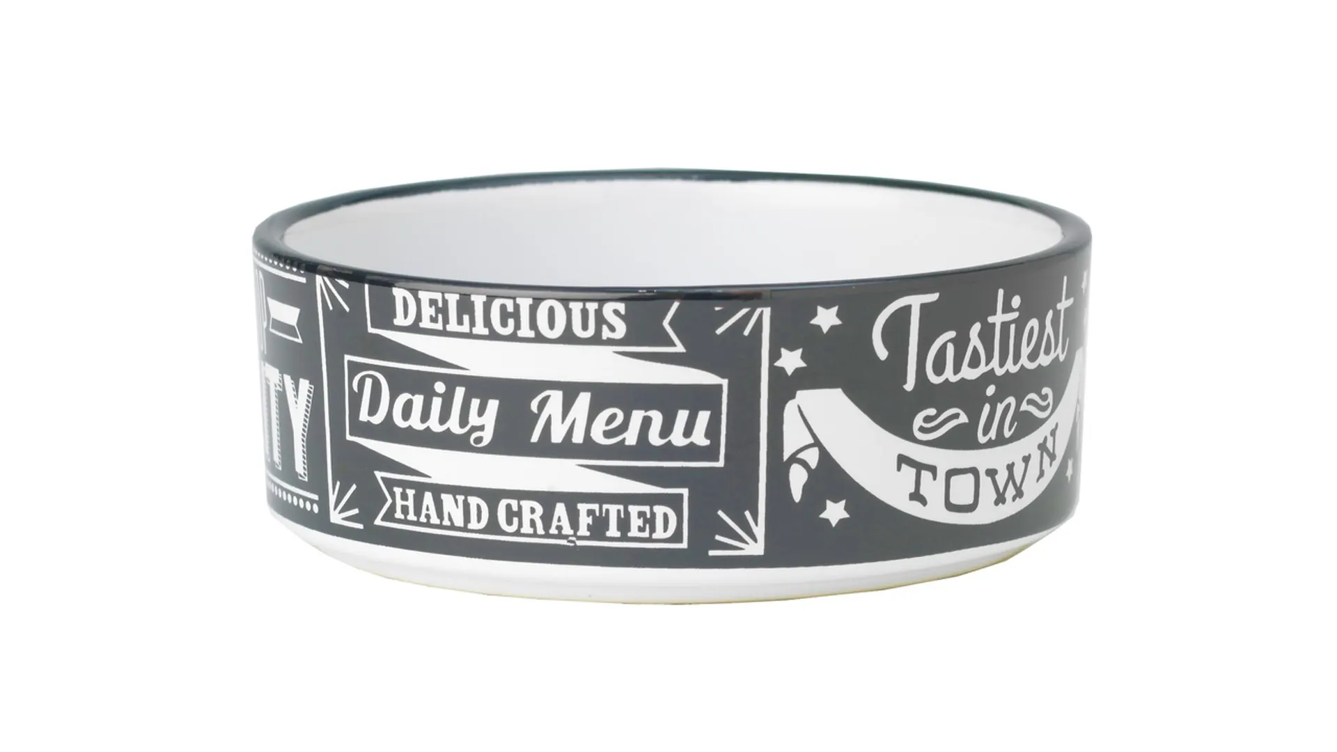 Daily Menu Bowl - Black/White 13cm