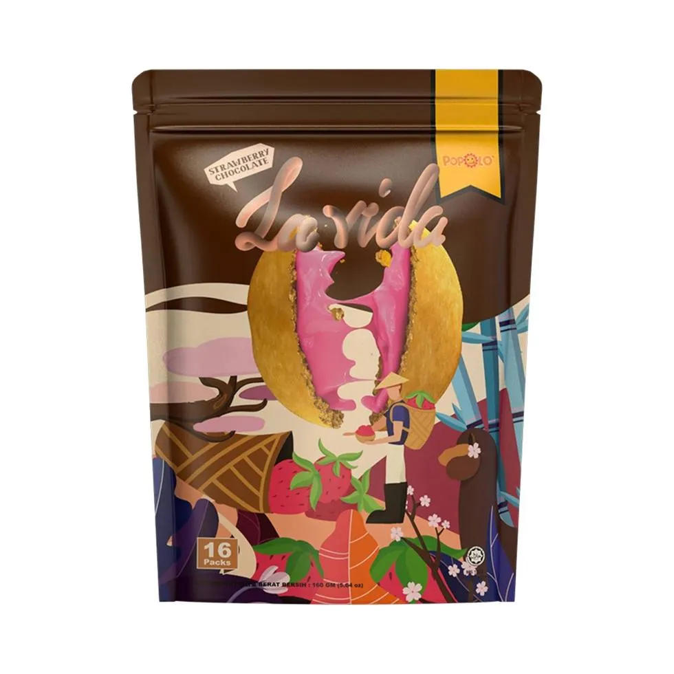 Popolo Lavida Strawberry Choc Cookies Pouch 160g