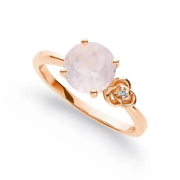 Eliza 9ct Rose Gold Rose Quartz Ring