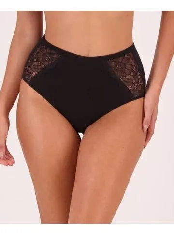 Women's Lace Side Full Briefs in Black