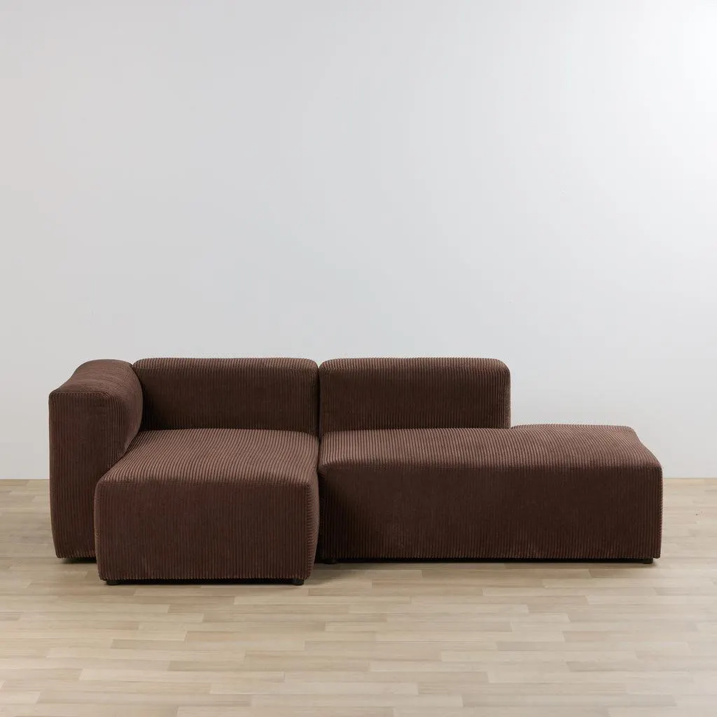 Finnian 2-Seat LH Chaise - Chocolate