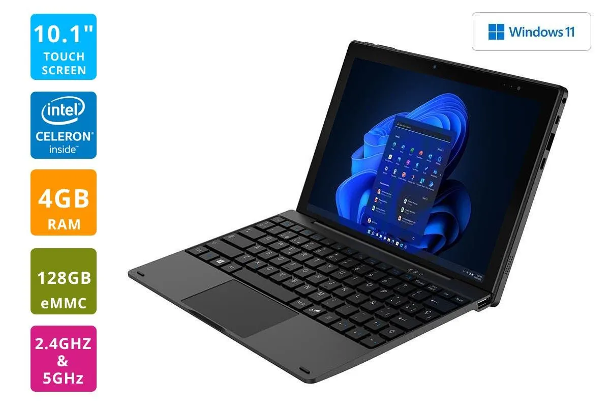 Kogan Atlas D600 10.1" 2-in-1 Touchscreen Laptop with Windows 11 Home S (128GB)