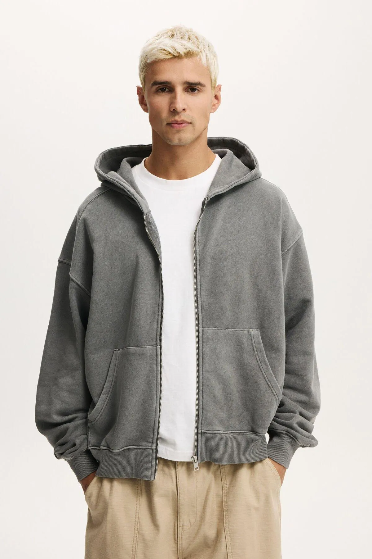 Cropped Zip Up Hoodie