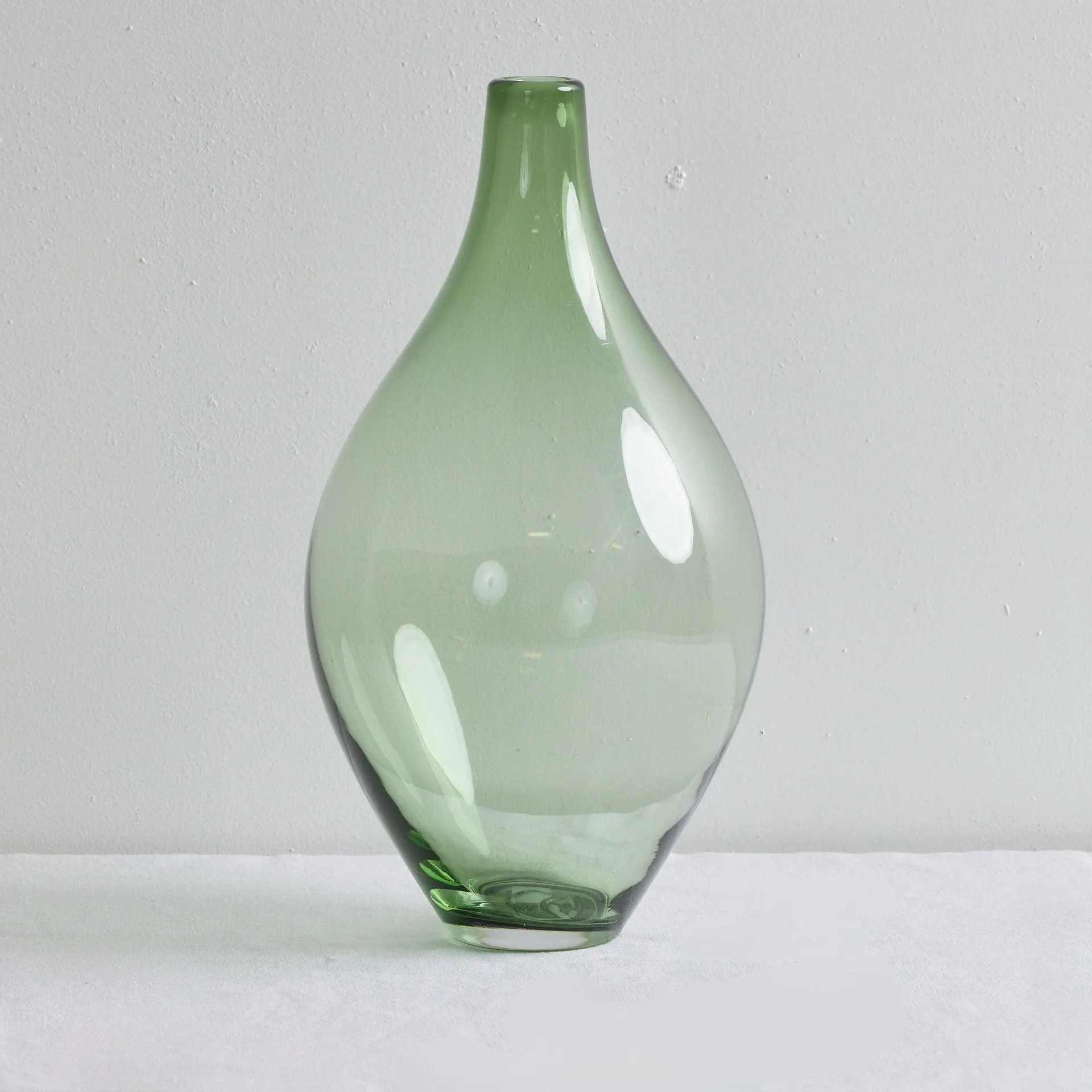 Velton Glass Vase - Tall - Grey/Green