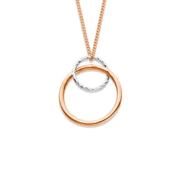 9ct Two Tone, Double Circle Pendant