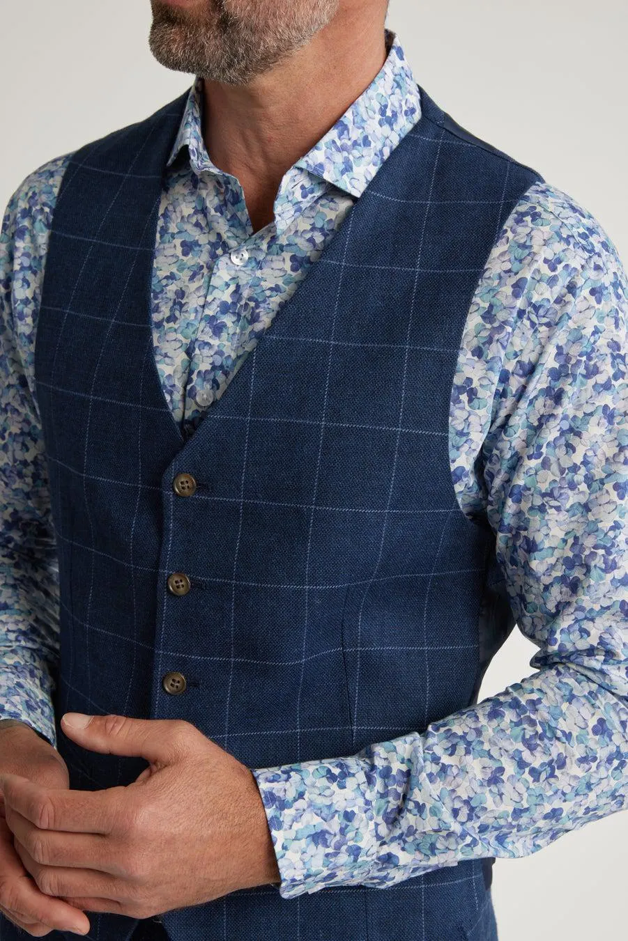 Mayfield Linen Check Waistcoat