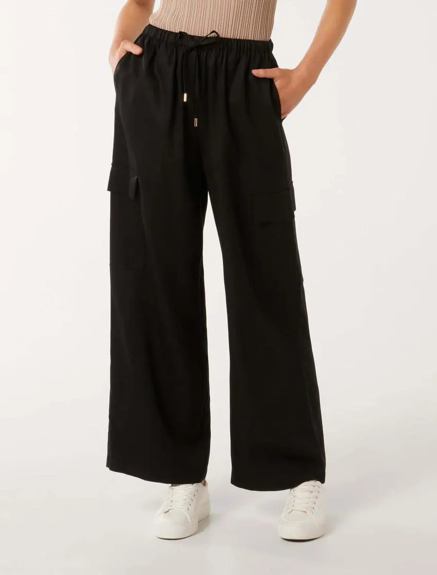 Elsie Elasticised-Waist Cargo Pants