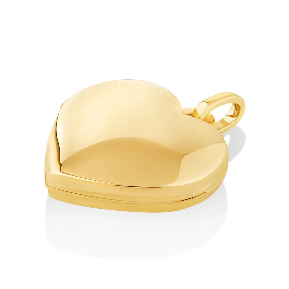 Heart Locket Pendant in 10kt Yellow Gold
