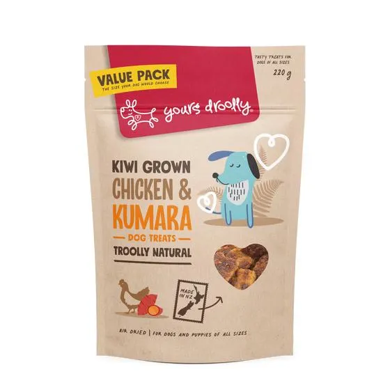 Yours Droolly Kiwi Grown Chicken Kumara Dog Treat 220g