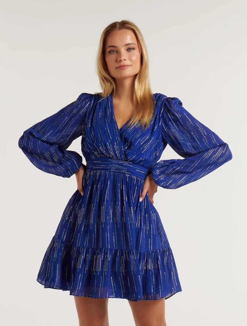 Molly Metallic Mini Skater Dress
