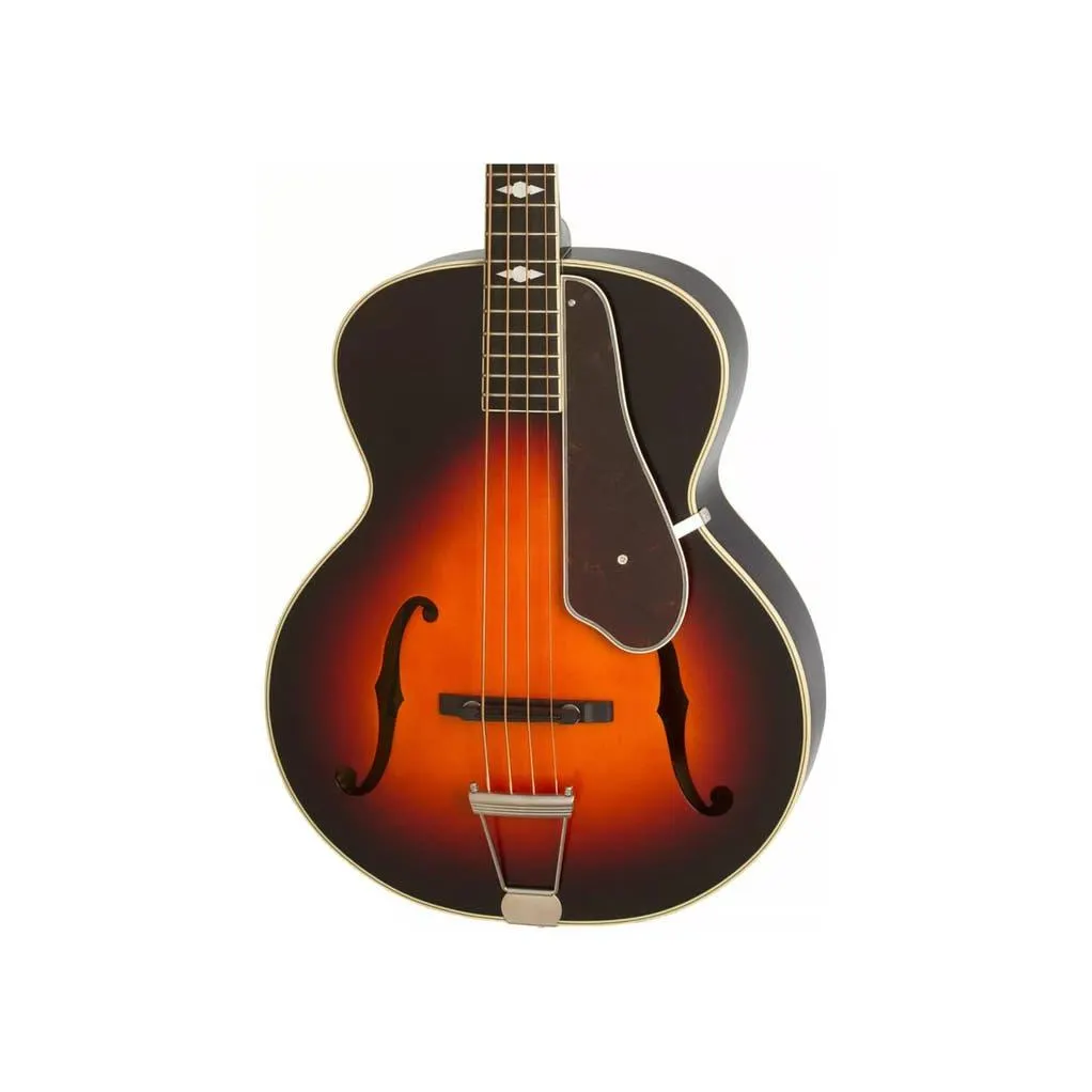 EPIPHONE DE LUXE CLASSIC - VINTAGE SUNBURST- ACOUSTIC ELECTRIC BASS - 4 STRING - F HOLE