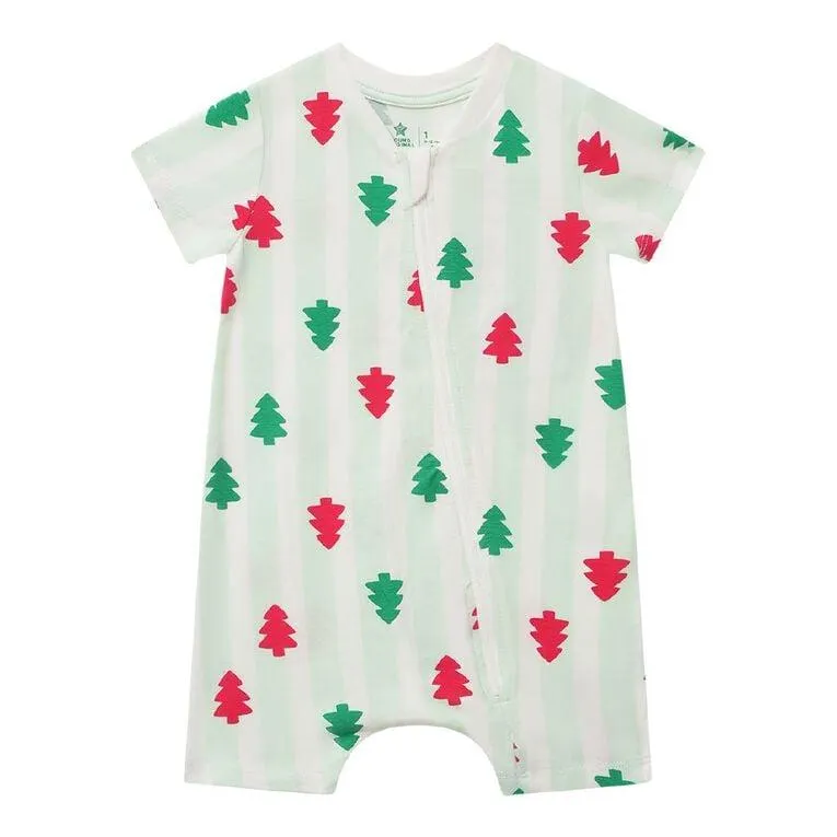 Young Original Babies' Christmas Short Sleeve Zip-Thru All-in-One