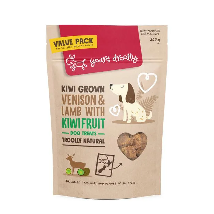Yours Droolly Kiwi Grown Venison Lamb Kiwifruit Dog Treat 200g