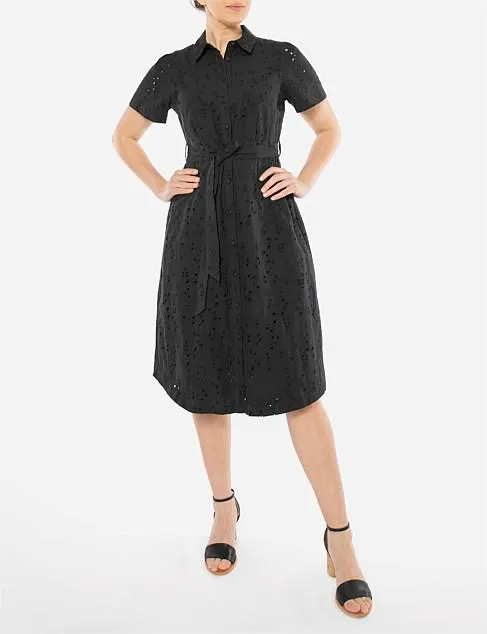 BRODERIE BUTTON UP DRESS