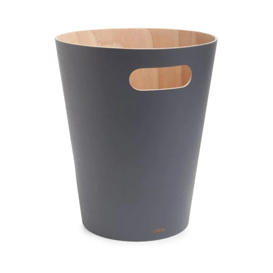 Umbra Woodrow Trash Can (7.5L) Charcoal