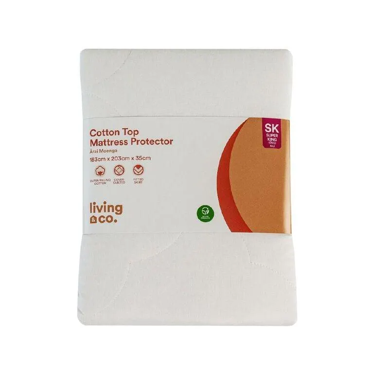 Living & Co Mattress Protector Cotton White