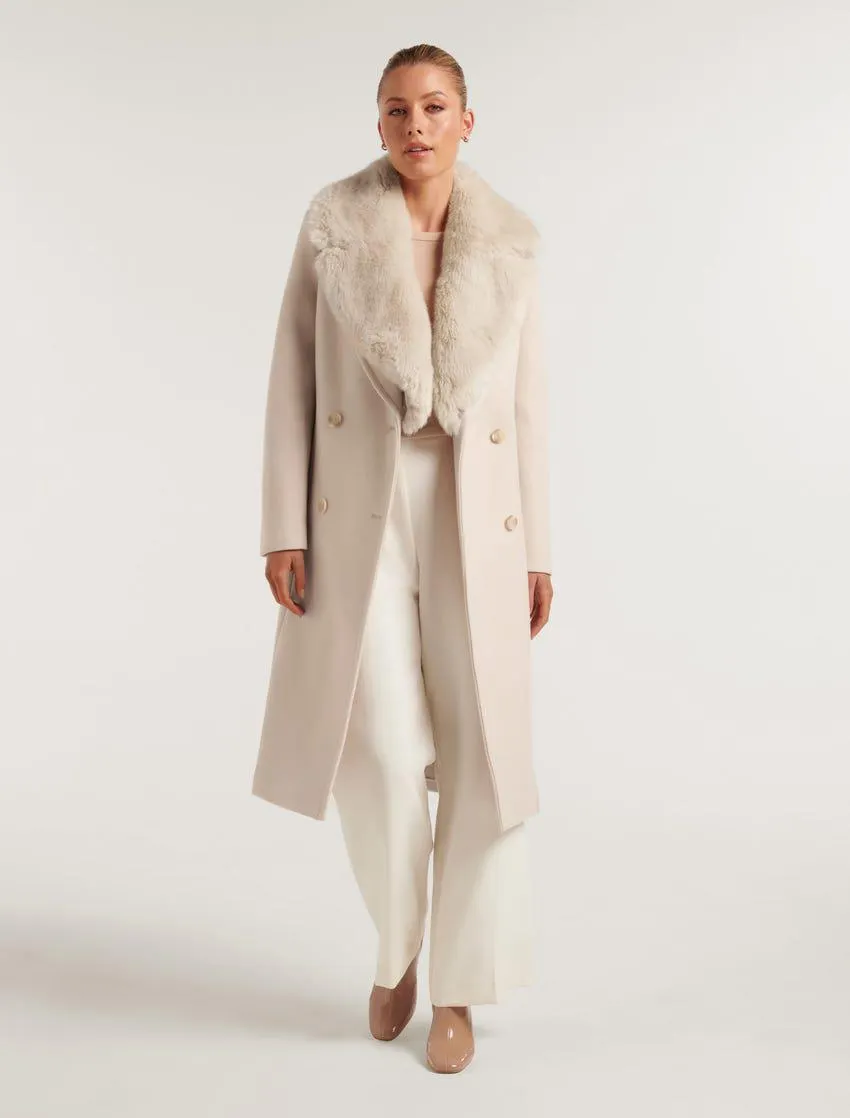 Nicole Faux Fur Collar Coat