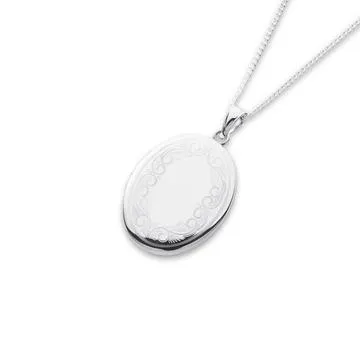 Sterling Silver 20x25mm Oval Locket