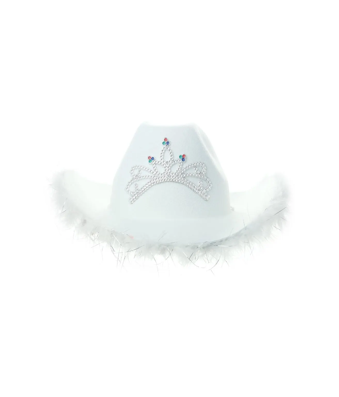 White Cowboy Hat With Feathers