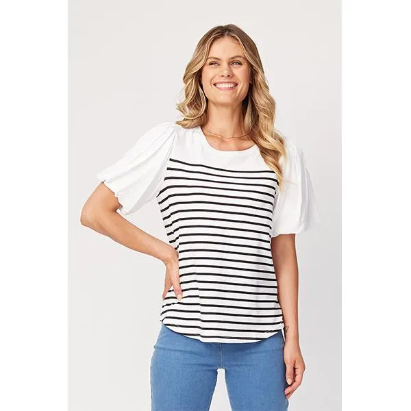 Lilly Stripe Tee Black Stripe