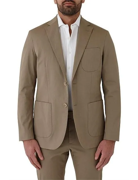 PLAIN TWILL STRETCH COTTON JACKET