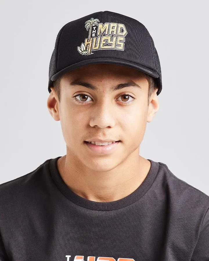 THE MAD HUEYS Hueys Beach Club Youth Foam Trucker - Black