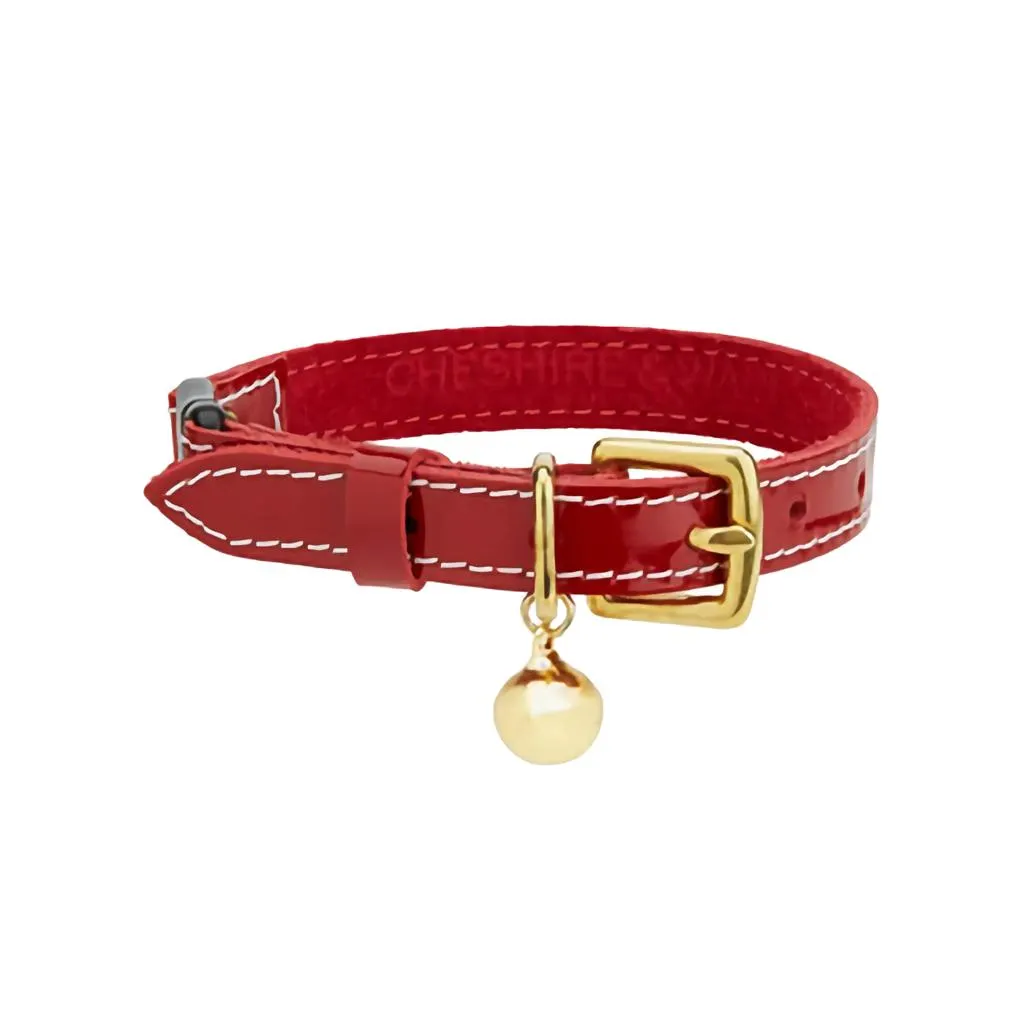 Rudolph Leather Cat Collar - Red