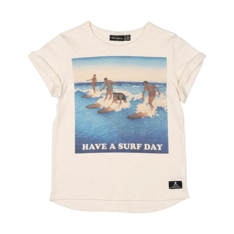 ROCK YOUR KID Have A Surf Day T-Shirt - Cream PRE ORDER