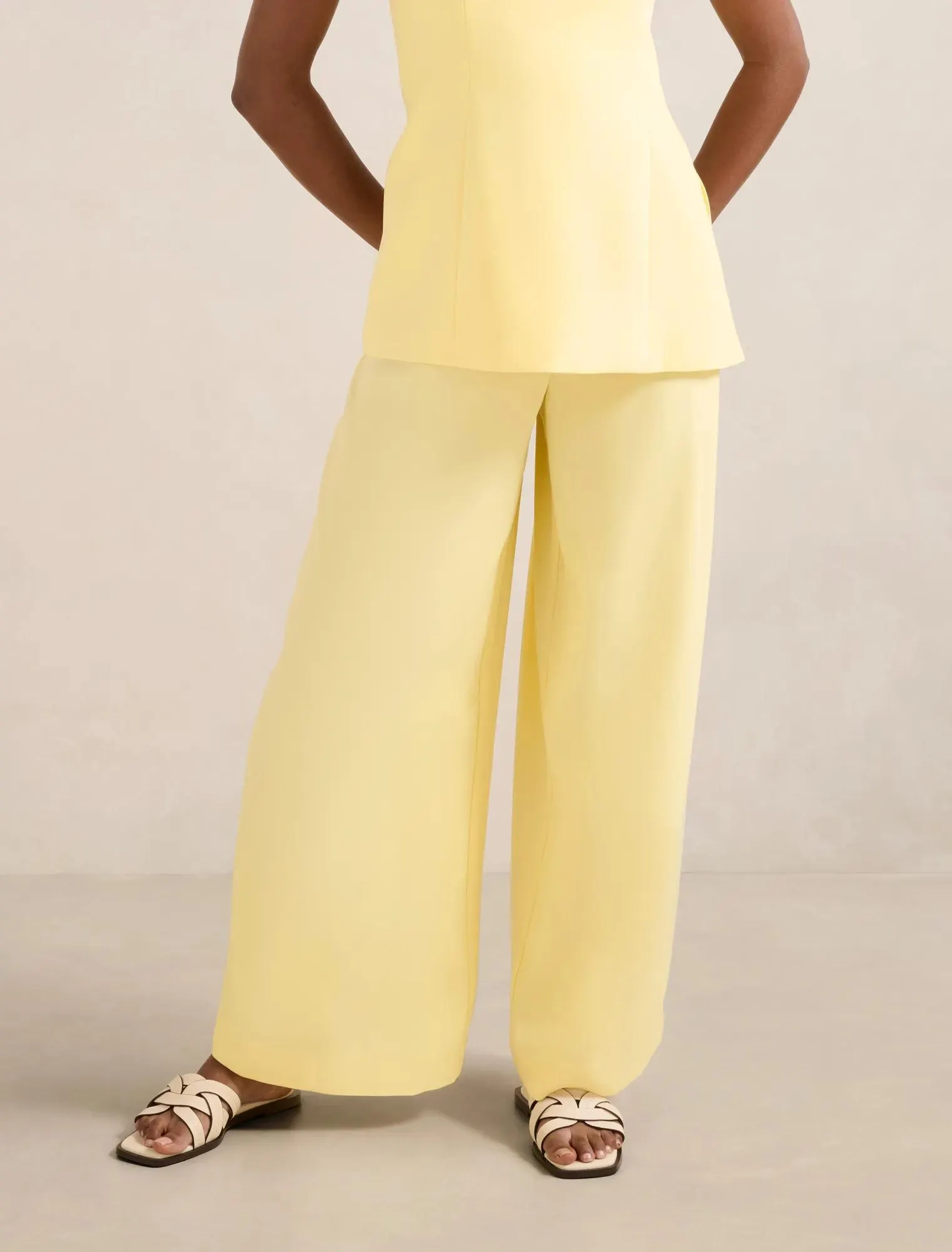 Evelyn Petite Elastic Wide Leg Pants