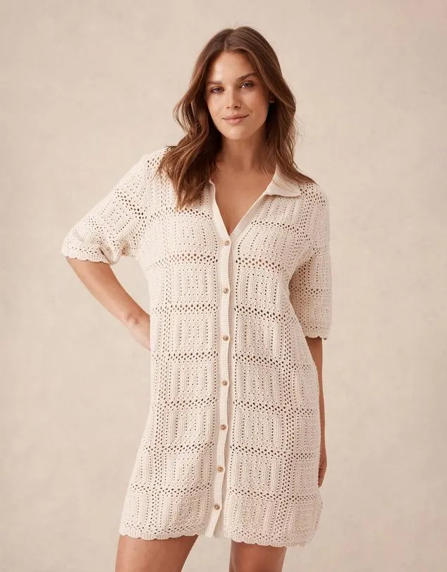 Square Knit Mini Dress