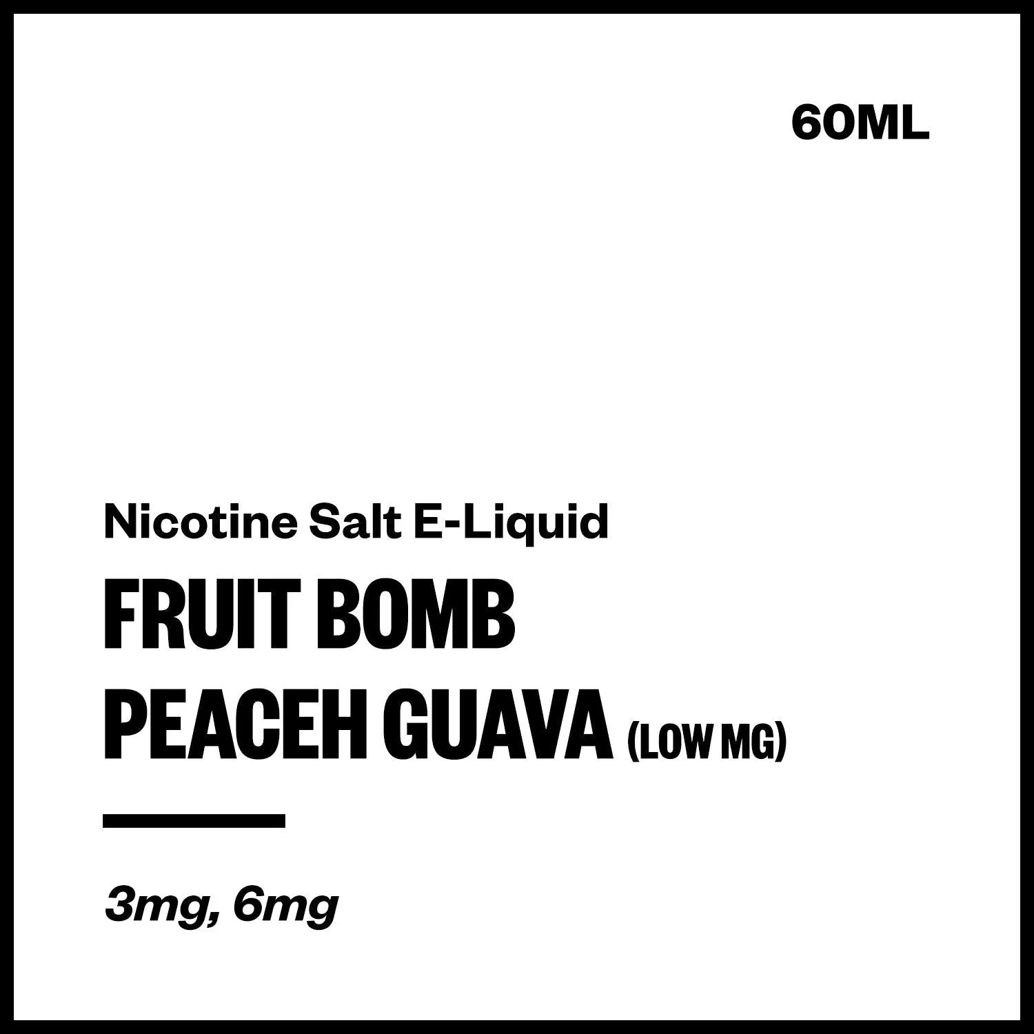 Fruit Bomb - Peach Guava (Low MG Nic Salt E-Liquid 60ml)